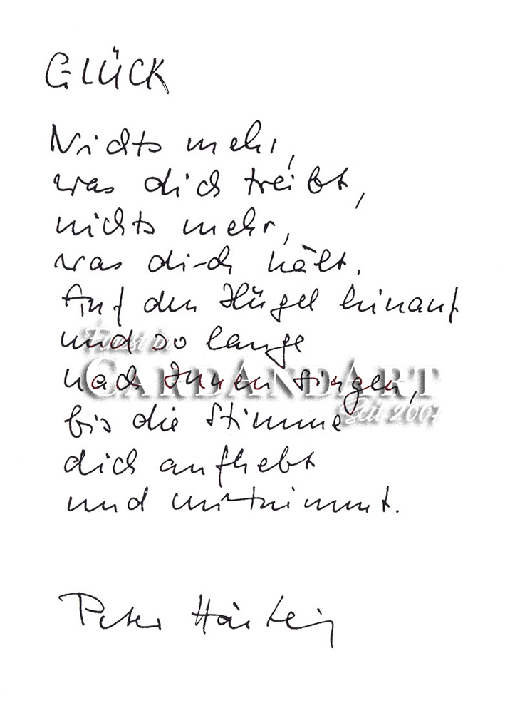 Peter Härtling - Glück - Postkarte