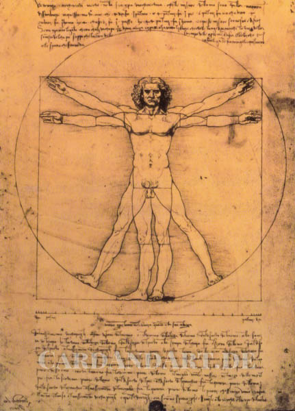 Leonardo da Vinci: Vitruvianischer Mensch - Doppelkarte