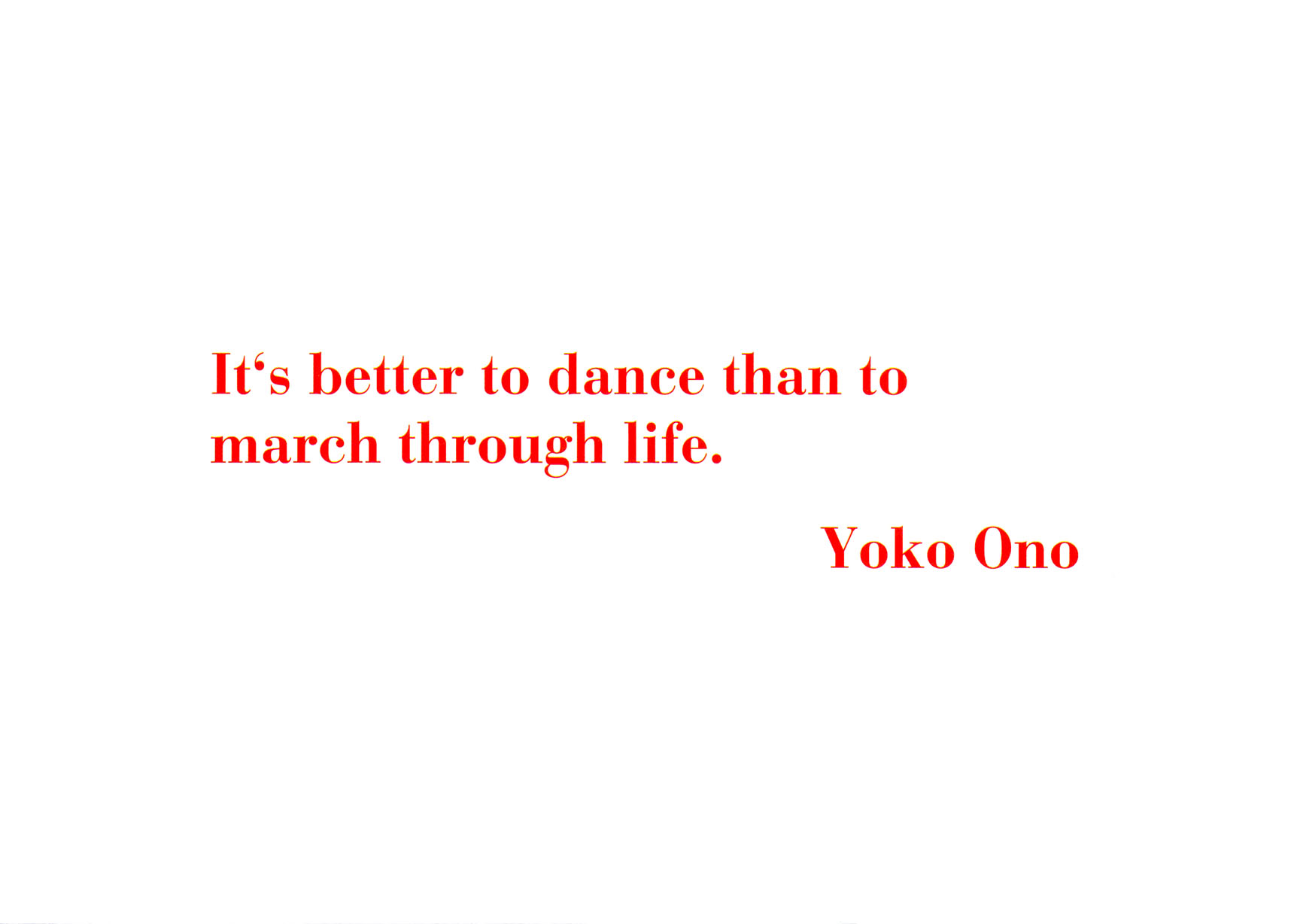 Yoko Ono - It´s better to dance -  Postkarte