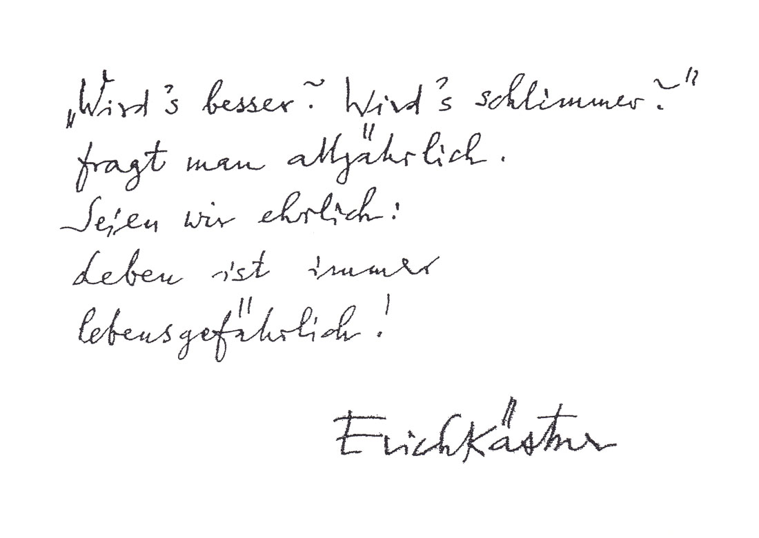 Kästner Erich - Wird's besser, wird's schlimmer - Postkarte