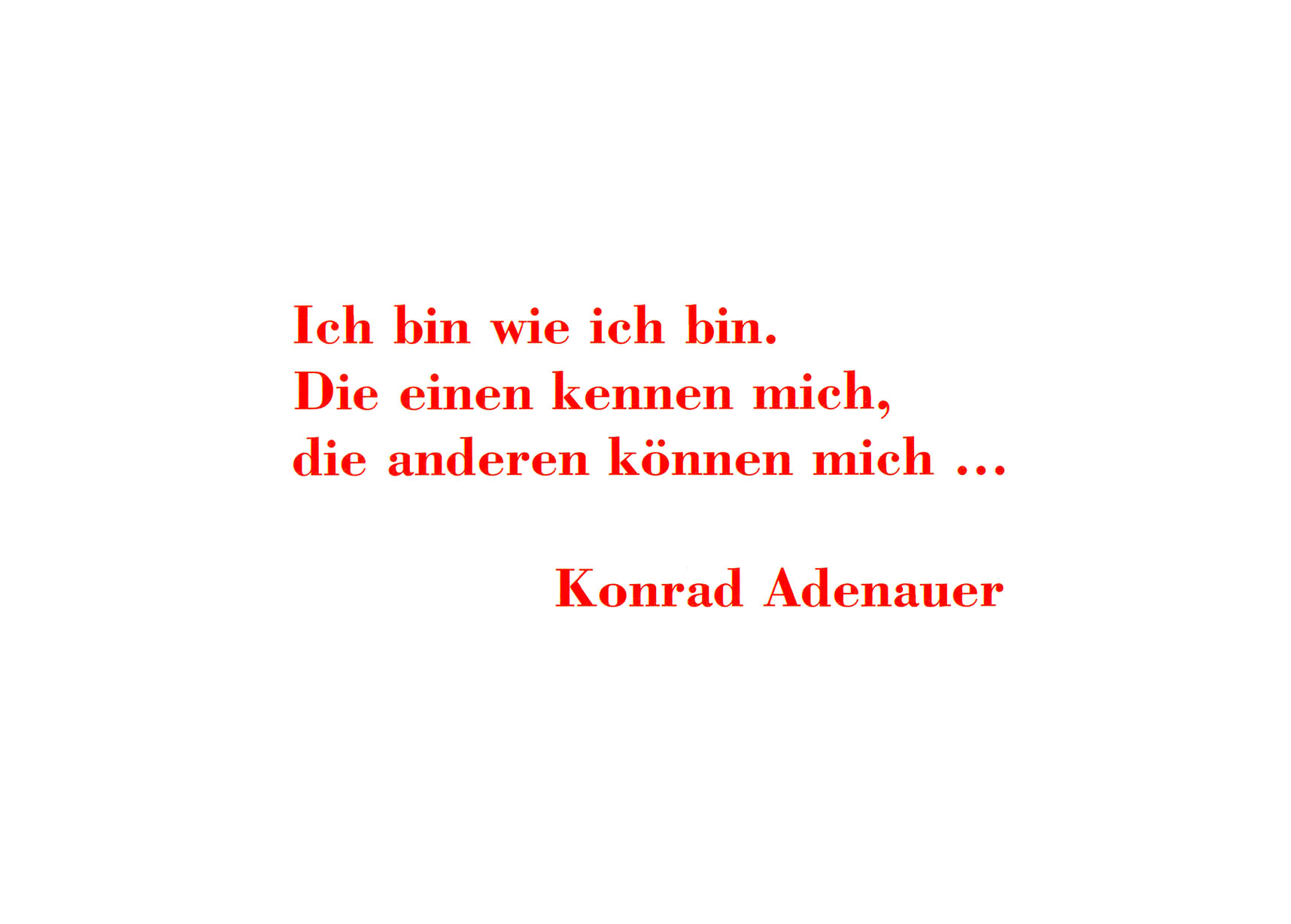 Adenauer - Ich bin wie ich bin - Postkarte
