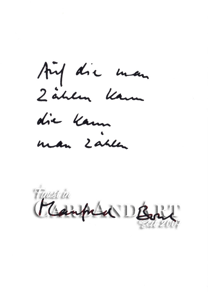 Manfred Bosch - Auf die man zählen kann -  Postkarte