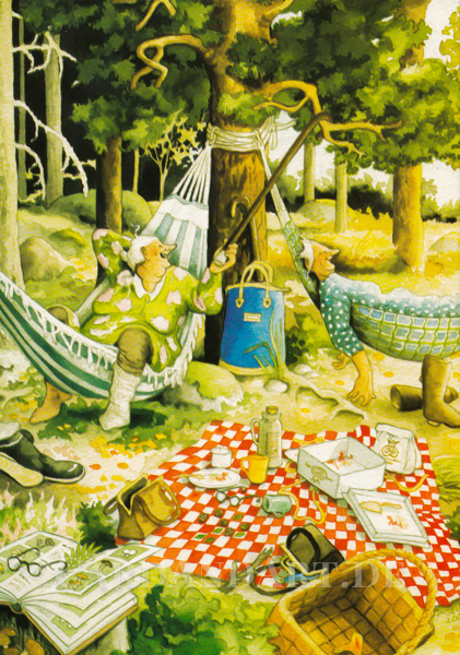 Inge Löök: Siesta im Wald - Postkarte Nr. 14