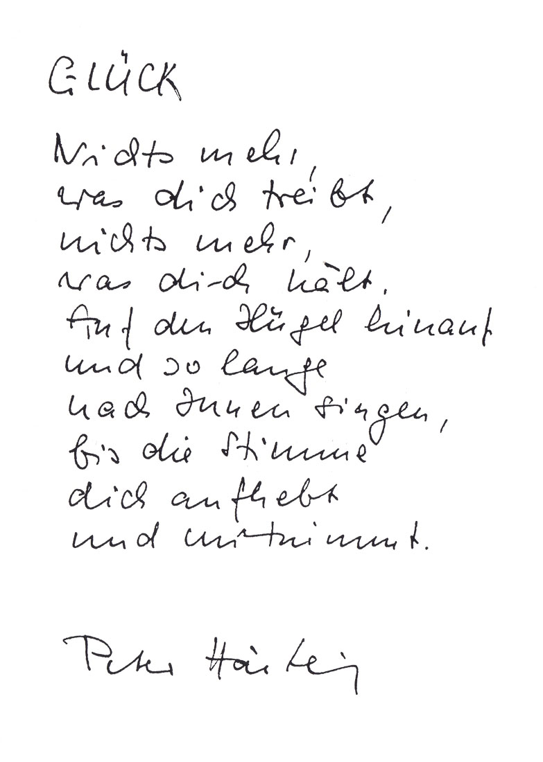 Peter Härtling - Glück - Postkarte