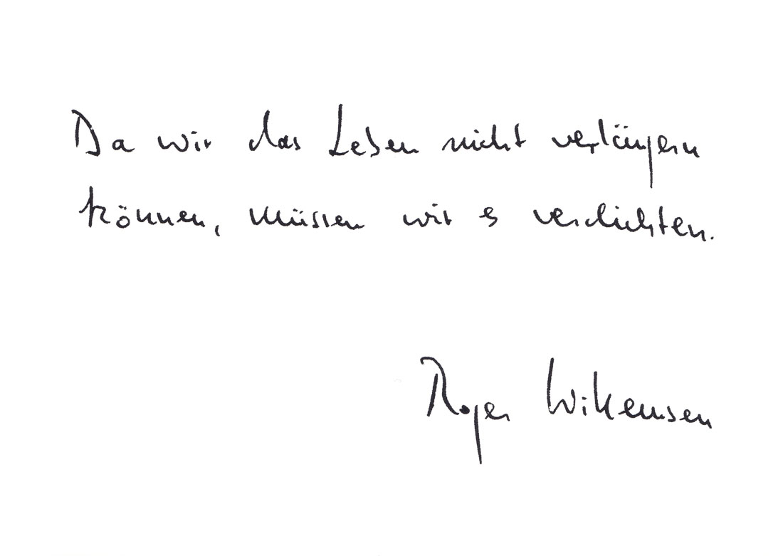 Roger Willemsen - Da wir das Leben nicht - Postkarte