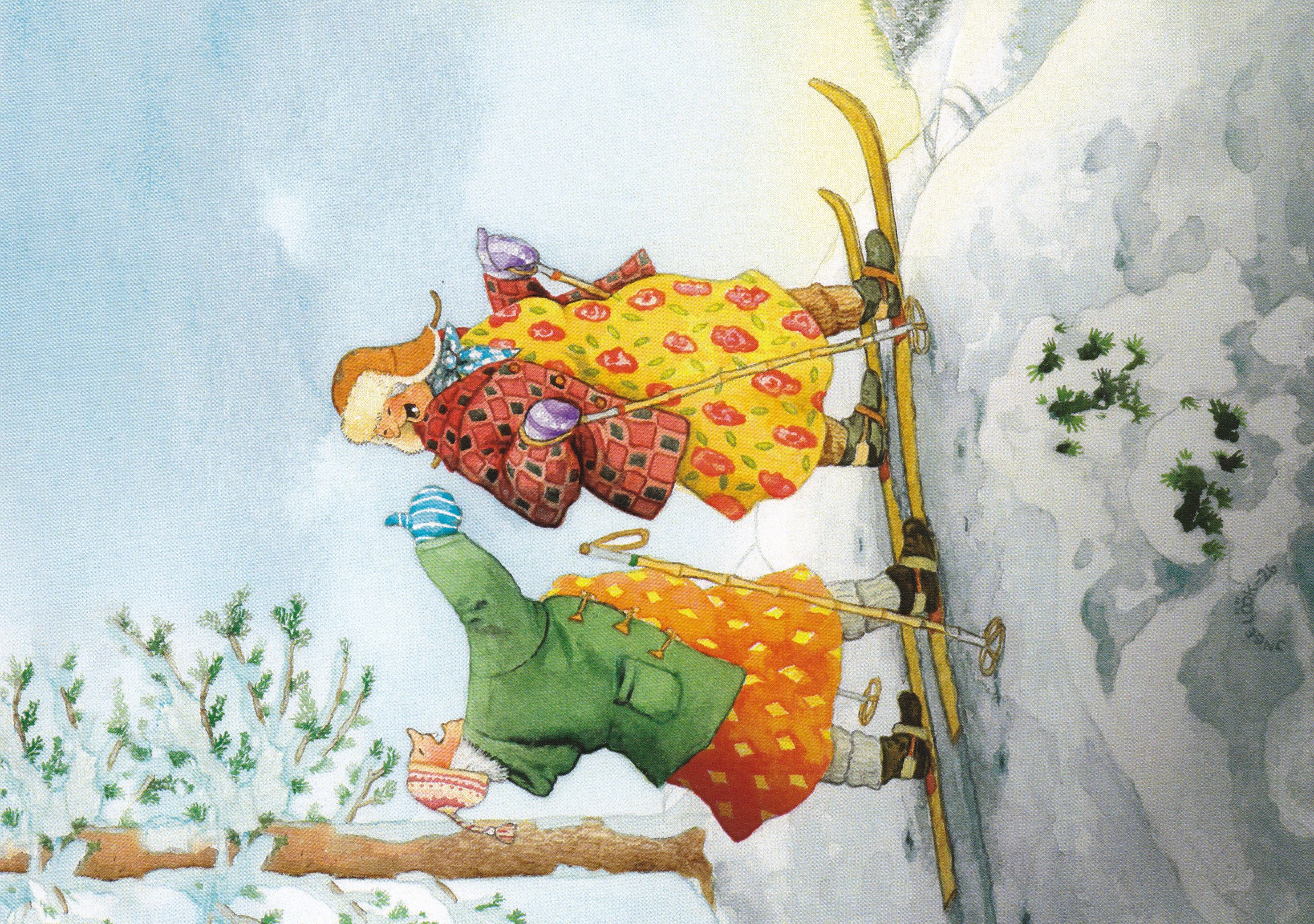 Inge Löök: Skifahren - Postkarte Nr. 88