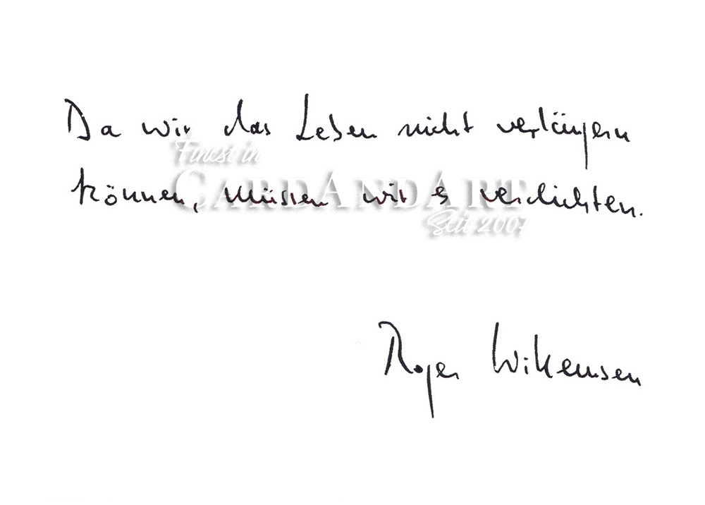 Roger Willemsen - Da wir das Leben nicht - Postkarte