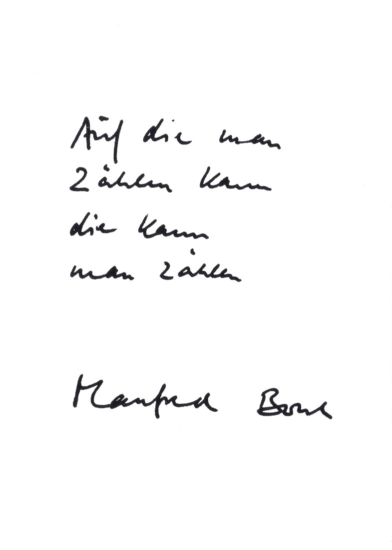 Manfred Bosch - Auf die man zählen kann -  Postkarte