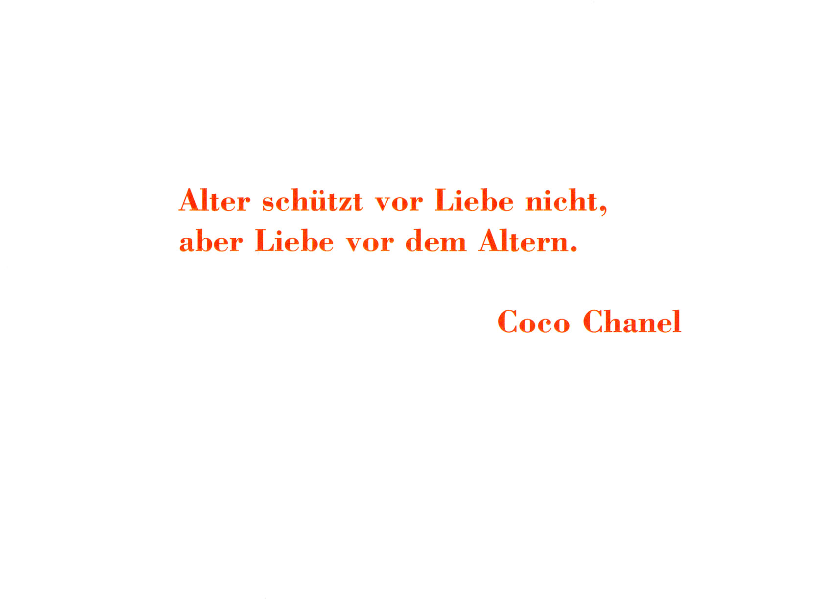Coco Chanel - Alter schützt vor Liebe nicht - Postkarte