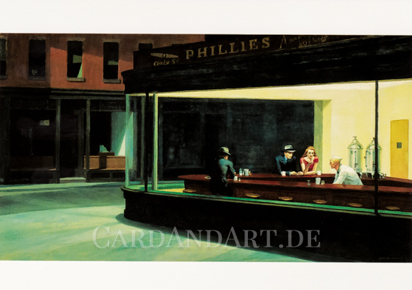 Hopper, Edward  - Nachtschwärmer,Postkarte