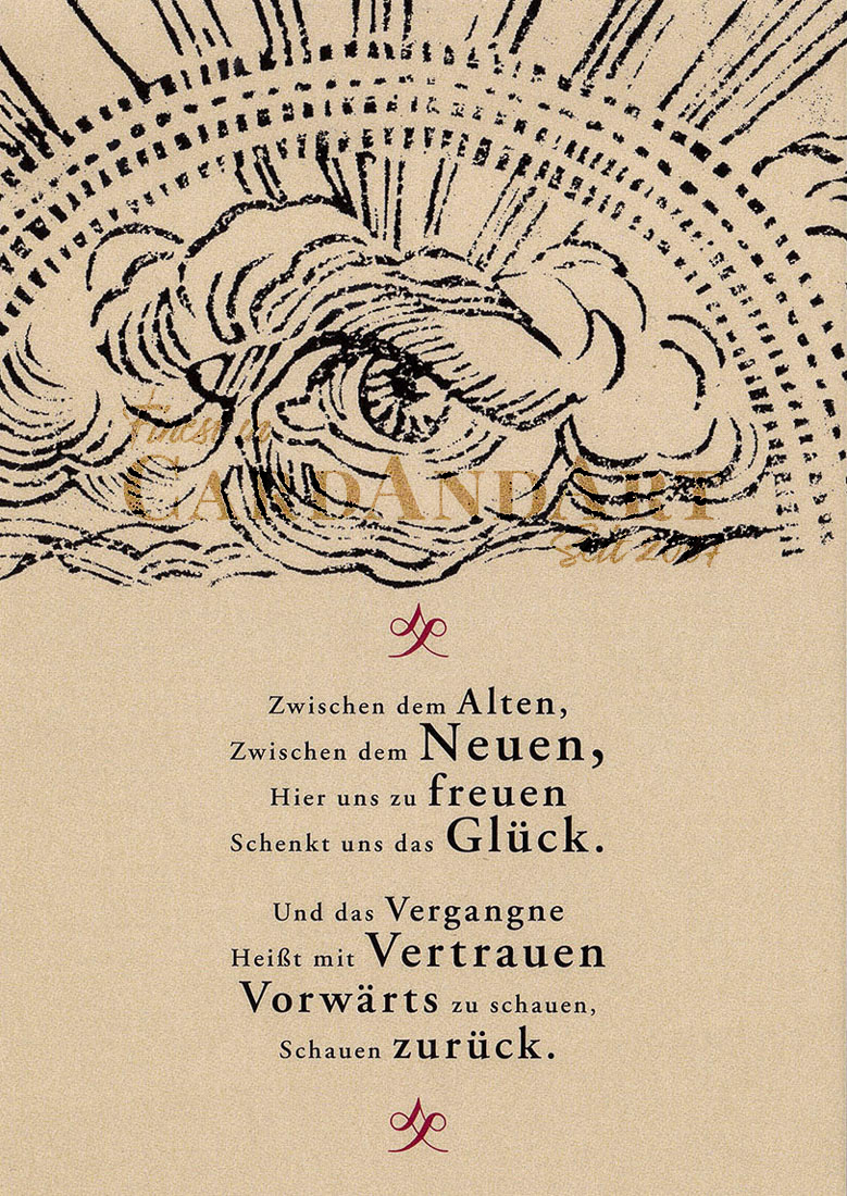 J.W. Goethe - Gedicht - Zum neuen Jahr -  Postkarte