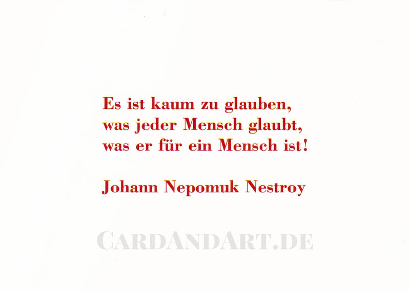 Nestroy Es ist kaum zu glauben.... -  Postkarte
