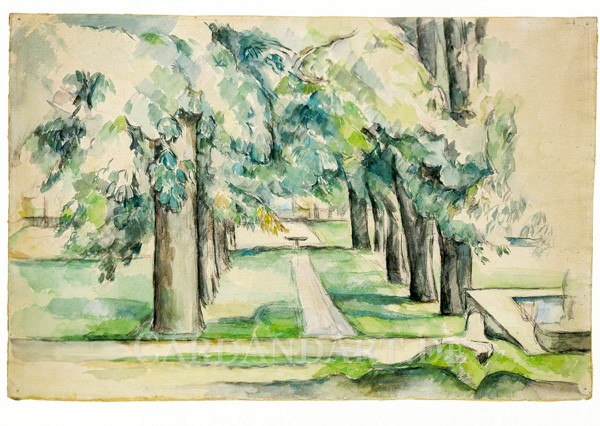 Cézanne: Kastanienallee im Jas de Bouffan - Postkarte