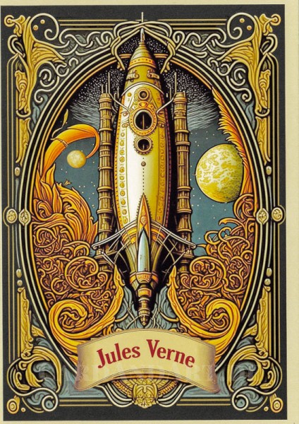 Gwenaelle Trolez - Jules Verne - Raumschiff - Postkarte