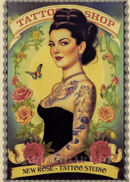 Gwenaelle Trolez - New Rose Tattoo - Postkarte