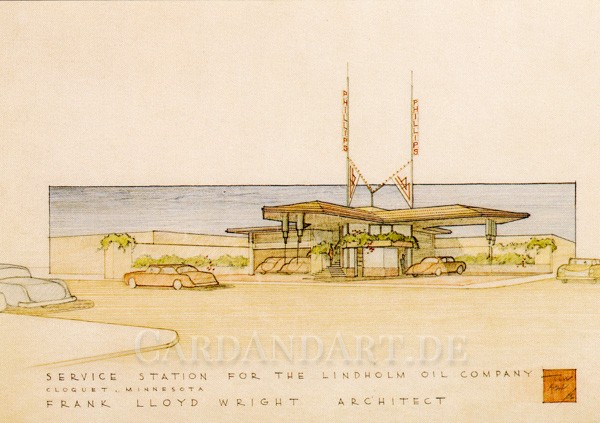 Wright, Frank Lloyd - Service Station - Postkarte
